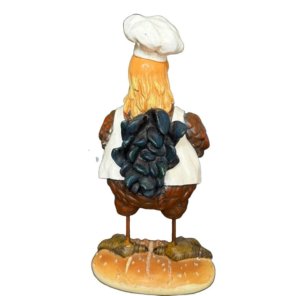 Vintage Rooster Chicken Chef Perpetual Calendar Resin Kitchen Counter Decor 11
